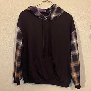 black flannel hoodie
